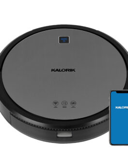 Blitz Home Ionic Pure Air Smart Robot Vacuum, Black and Gray