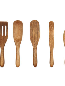 Mad Hungry 5 pc Acacia Wood Mini Spurtle Set , Natural Handle