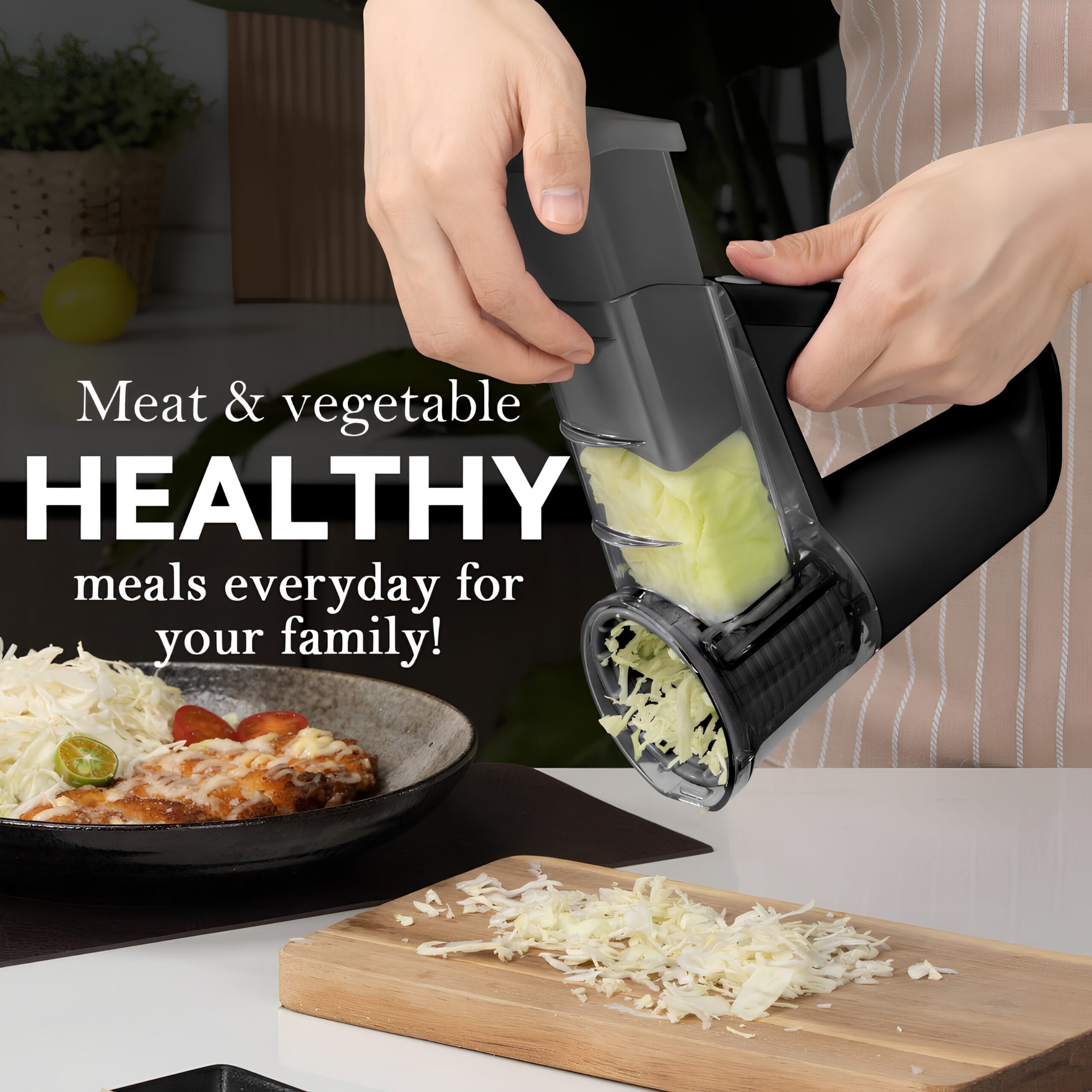 Blitz® – 4-in-1 Cordless Electric Grater & Slicer, Rechargeable and Compact for Quick Kitchen Prep          Ask ChatGPT - Tunisie