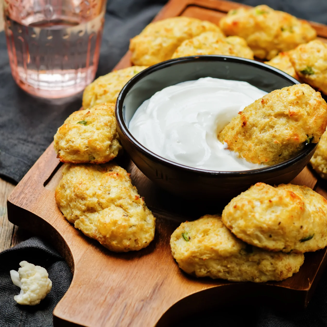 Cauliflower Tots and Blue Cheese Dipping Sauce - Tunisie