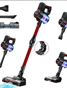Blitz® – 5-in-1 Powerful Cordless Stick Vacuum Cleaner 30Kpa, Lightweight and Quiet with LED Lighting - Tunisie