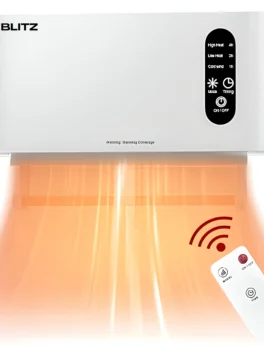 Blitz - Electric Wall Mounted PTC Heater Towel Heater White Color WIth Towel Rack Remote Control - Tunisie