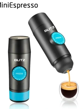 BLITZ - Portable Electric Espresso Coffee Machine, Cordless Heating Double Serve Mini Coffee Maker with 2-in-1 Coffee Powder/Capsule 20Bar Pump Pressure Auto Brew - Tunisie