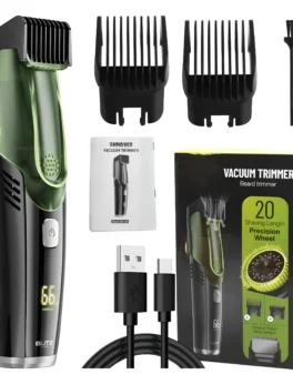 Blitz® – 2-in-1 Cordless Trimmer with Built-in Vacuum | Rechargeable & Waterproof for a Clean and Precise Shave - Tunisie